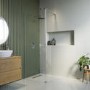 800mm Chrome Shower Screen for Wet Room & Walk In Shower with 300mm Hinged Flipper Return Panel – Corvus
