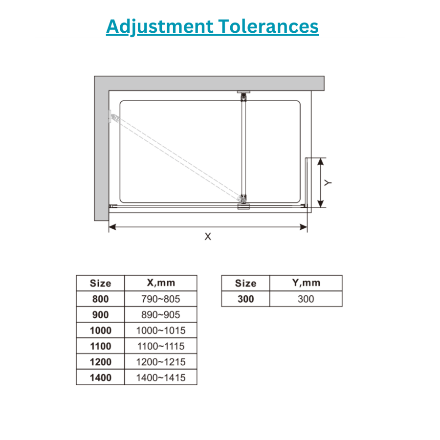 800mm Chrome Shower Screen for Wet Room & Walk In Shower with 300mm Hinged Flipper Return Panel – Corvus