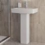 1300 x 800mm Chrome Walk in Shower Enclosure Suite with Ashford Toilet and Basin