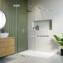 1700 x 800mm Chrome Walk in Shower Enclosure Suite with Toilet and Basin - Corvus