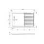 1400x900mm Chrome Walk-In Shower Screen Enclosure with 300mm Hinged Flipper Return Panel and Shower Tray – Corvus