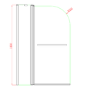 Chrome 1450mm x 975mm Hinged Shower Bath Screen with Fixed Panel and Towel Rail - Libra
