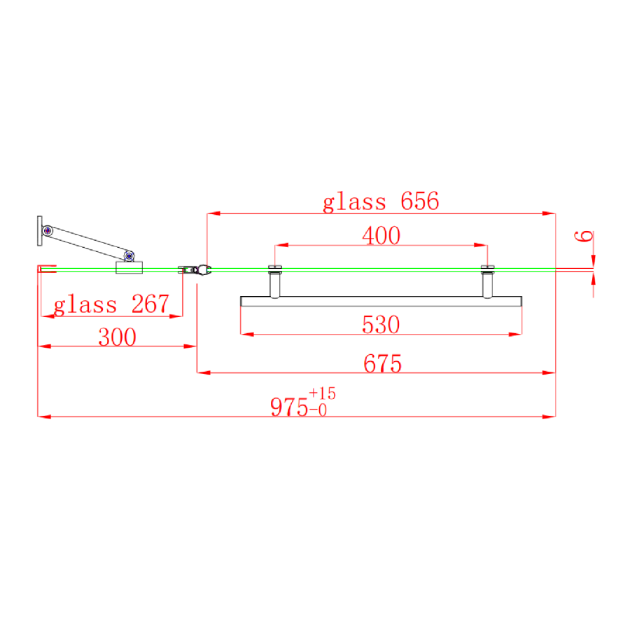 Chrome 1450mm x 975mm Hinged Shower Bath Screen with Fixed Panel and Towel Rail - Libra