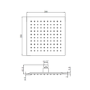 200mm Chrome Ultra Slim Square Rainfall Shower Head with Ceiling Arm