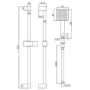 Chrome 2 Outlet Wall Mounted Thermostatic Mixer Shower Set with Hand Shower - Cube