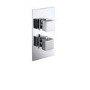 Chrome 2 Outlet Wall Mounted Thermostatic Mixer Shower Set with Hand Shower - Cube