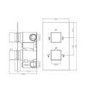Chrome 2 Outlet Wall Mounted Thermostatic Mixer Shower Set with Hand Shower - Cube