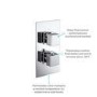 Chrome 2 Outlet Ceiling Mounted Thermostatic Mixer Shower Set with Hand Shower - Cube