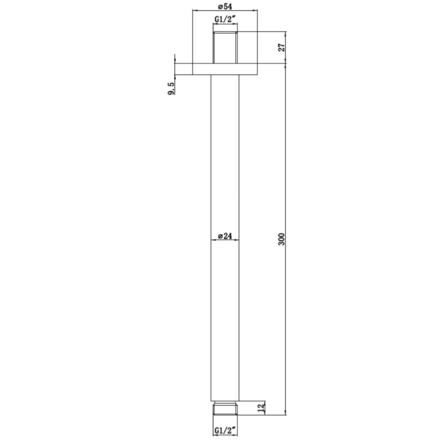 Chrome 2 Outlet Ceiling Mounted Thermostatic Mixer Shower Set with Hand Shower - Cube
