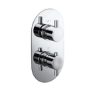 Chrome 2 Outlet Thermostatic Mixer Shower Set With Hand Shower and Pencil Bath Filler Spout - Arissa