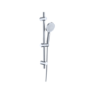 Chrome 2 Outlet Wall Mounted Shower Head Thermostatic Mixer Shower Set with Hand Shower - Slide Rail Kit & Diverter Control- Flow