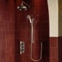 Chrome 2 Outlet Wall Mounted Thermostatic Mixer Shower Set with Hand Shower & Slide Rail Kit - Cambridge