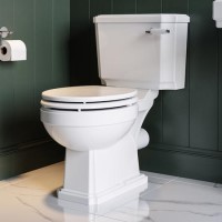 Traditional Close Coupled Toilet with Wooden Soft Close Seat & Chrome Fittings - Park Royal
