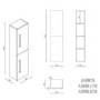 Double Door Blue Wall Mounted Tall Bathroom Cabinet with Black Handles 350 x 1400mm - Ashford