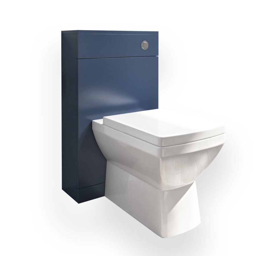500mm Blue Back to Wall Toilet Unit and chrome fittings - Ashford