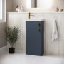 400mm Blue Freestanding Cloakroom Vanity Unit with Basin and Brass Handle - Ashford