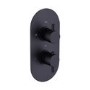 Black 1 Outlet Thermostatic Mixer Shower Set with Round Hand Shower & Slide Rail Kit - Arissa