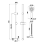 Black 1 Outlet Thermostatic Mixer Shower Set with Round Hand Shower & Slide Rail Kit - Arissa