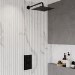 Black 1 Outlet Wall Mounted Thermostatic Mixer Shower Set - Zana