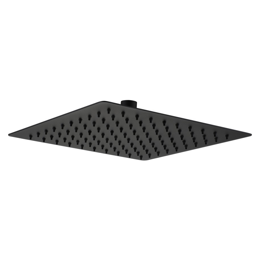 Zana Matt Black 250mm Slim Square Shower Head and Ceiling Arm
