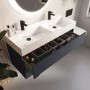 1200mm Anthracite Wall Hung Double Vanity Unit with Basins - Morella