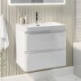 ONLY OPENED - 600mm White Wall Hung Vanity Unit with Basin - Pendle