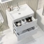 ONLY OPENED - 600mm White Wall Hung Vanity Unit with Basin - Pendle