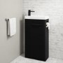 430mm Black Cloakroom Freestanding Vanity Unit with Basin and Black Handle - Virgo 