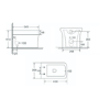1100mm White Toilet and Sink Unit Left Hand with Square Toilet and Brass Fittings - Ashford