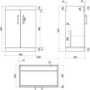 1100mm White Toilet and Sink Unit Left Hand with Square Toilet and Black Fittings - Ashford