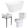 Traditional Freestanding Bath Suite with Toilet & Black Wash Stand with Basin - Helmsley
