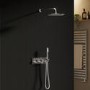 Chrome 2 Outlet Wall Mounted Thermostatic Mixer Shower Set with Integrated Hand Shower - Arissa