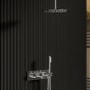 Chrome 2 Outlet Ceiling Mounted Thermostatic Mixer Shower Set with Integrated Hand Shower - Flow