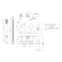 Chrome 2 Outlet Wall Mounted Thermostatic Mixer Shower Set with Hand Shower - Cube