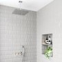 Chrome 2 Outlet Ceiling Mounted Thermostatic Mixer Shower Set with Integrated Hand Shower - Cube