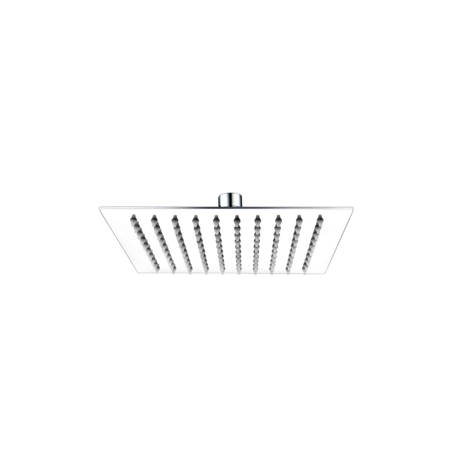 Chrome 2 Outlet Ceiling Mounted Thermostatic Mixer Shower Set with Integrated Hand Shower - Cube
