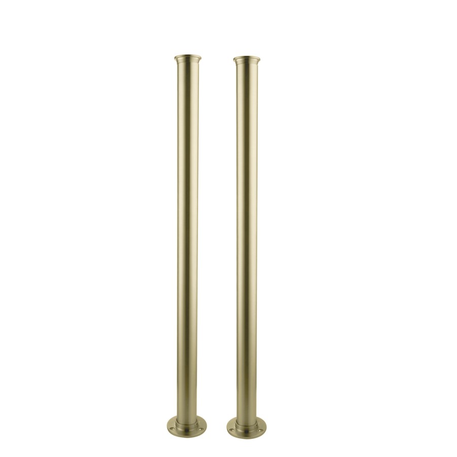 Gold Freestanding Bath Shower Mixer Tap with Stand Pipes - Helston