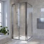 800x800mm Chrome 6mm Glass Square Bi-Fold Shower Enclosure - Carina