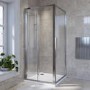 800x800mm Chrome 6mm Glass Square Bi-Fold Shower Enclosure - Carina