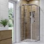 900mm Chrome 6mm Glass Quadrant Shower Enclosure with Shower Tray - Carina