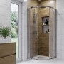 900mm Chrome 6mm Glass Quadrant Shower Enclosure with Shower Tray - Carina