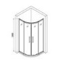 900mm Chrome 6mm Glass Quadrant Shower Enclosure with Shower Tray - Carina