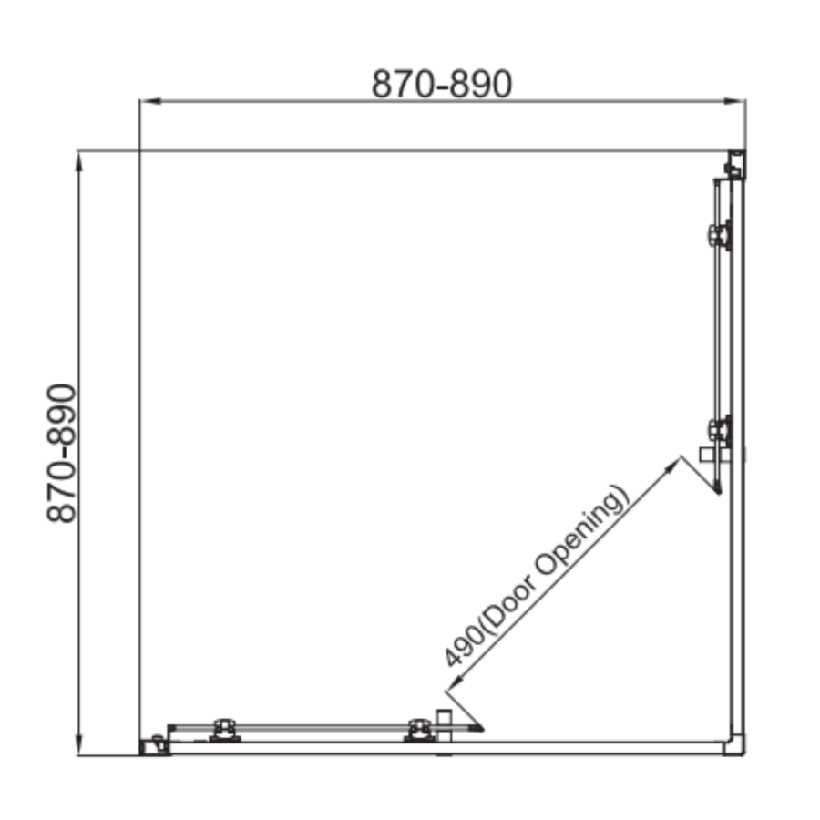 900x900mm Chrome 6mm Glass Square Corner Entry Shower Enclosure - Carina