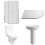 1000 x 800mm Right Hand Offset Quadrant Shower Enclosure Suite with Toilet & Basin - Carina
