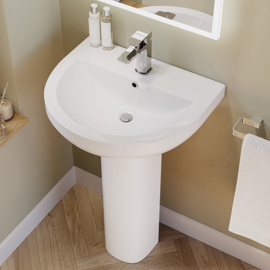 1000 x 800mm Right Hand Offset Quadrant Shower Enclosure Suite with Toilet & Basin - Carina