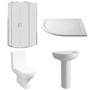 1200 x 800mm Left Hand Offset Quadrant Shower Enclosure Suite with Toilet & Basin - Carina