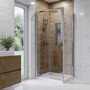 760x700mm Chrome 6mm Glass Rectangular Hinged Shower Enclosure - Carina