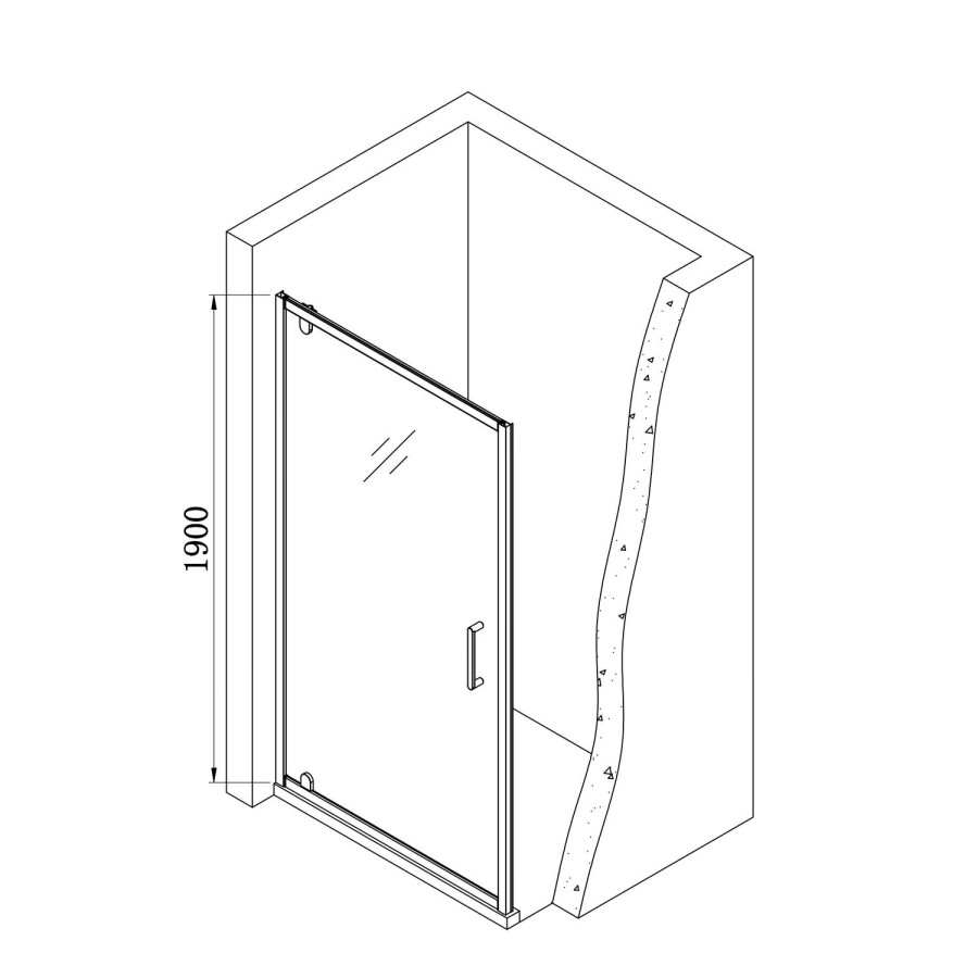 760x700mm Chrome 6mm Glass Rectangular Hinged Shower Enclosure - Carina