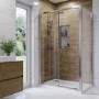 1100x700mm Chrome 6mm Glass Rectangular Sliding Shower Enclosure - Carina