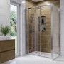 1100x700mm Chrome 6mm Glass Rectangular Sliding Shower Enclosure - Carina
